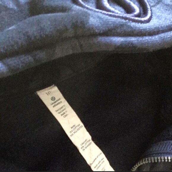 Lululemon Scuba Hoodie II Floral (Inkwell Cotton) Fleece Sweater Size 10 - Picture 4 of 8